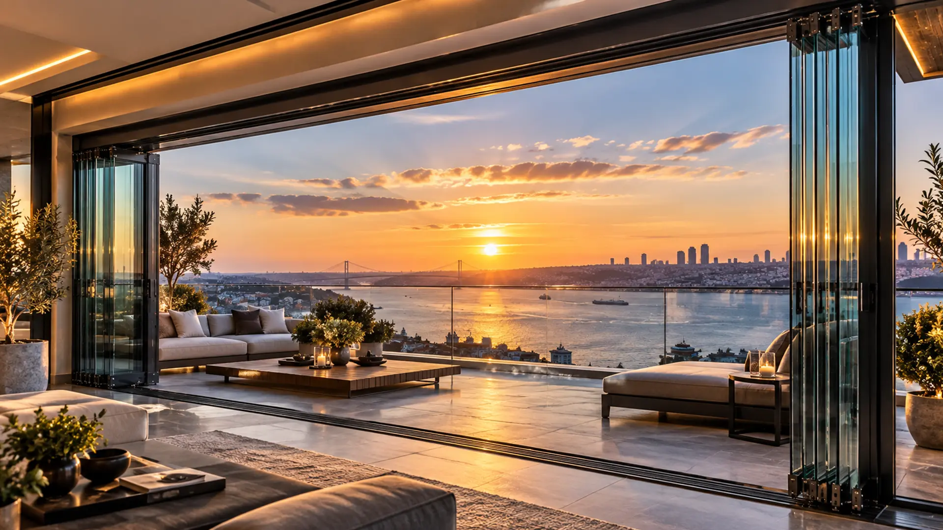 İstanbul 8mm Temperli Katlanır Cam Balkon Sistemleri