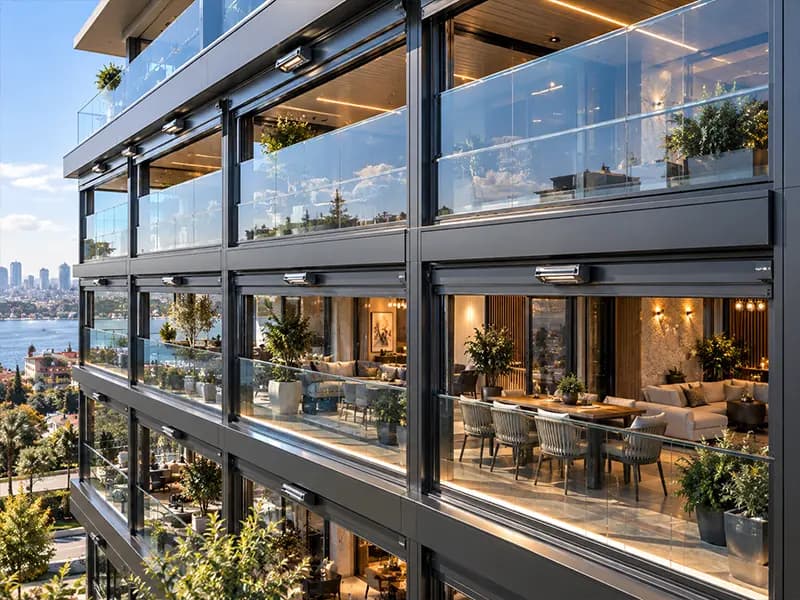 Kilyos - Rüzgar Sensörlü Giyotin Balkon