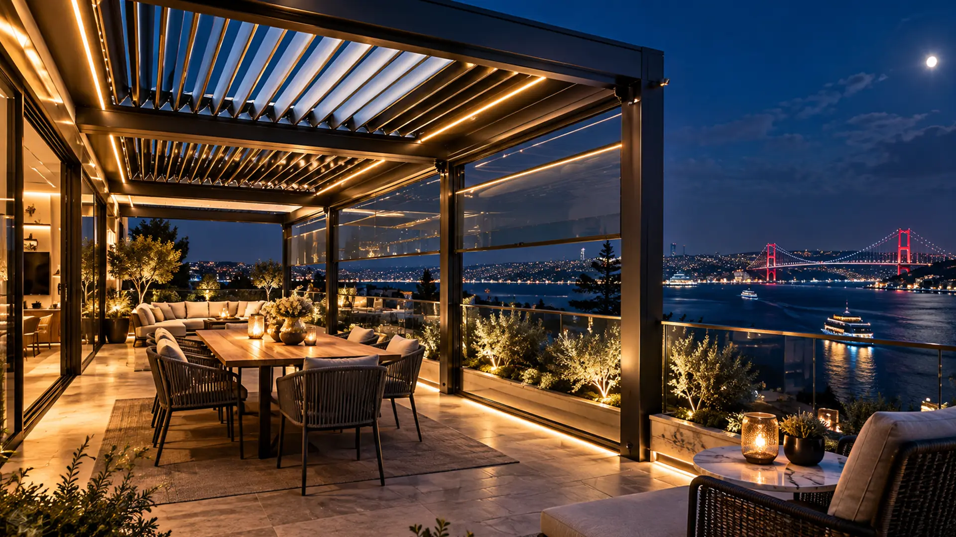 İstanbul Motorlu Giyotin Cam ve Bioklimatik Pergola